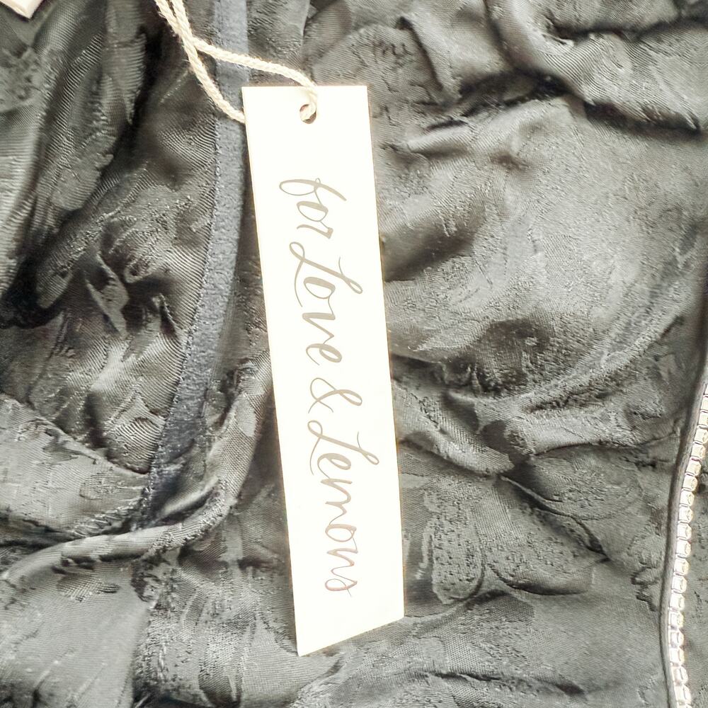 For Love & Lemons Dress Womens Medium Black Gabrielle Mini Slip Whimsygoth Y2K - Picture 6 of 14